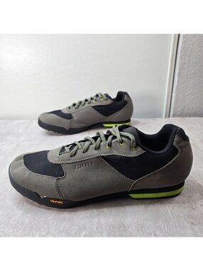 Giro Vibram Cycling Shoes Men 13.5 Black Green Indoor Bike Riding Lace Up Boots